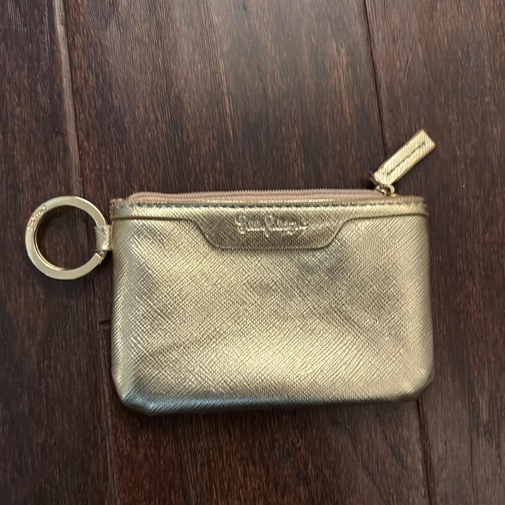 Lilly Pulitzer gold coin purse NEW